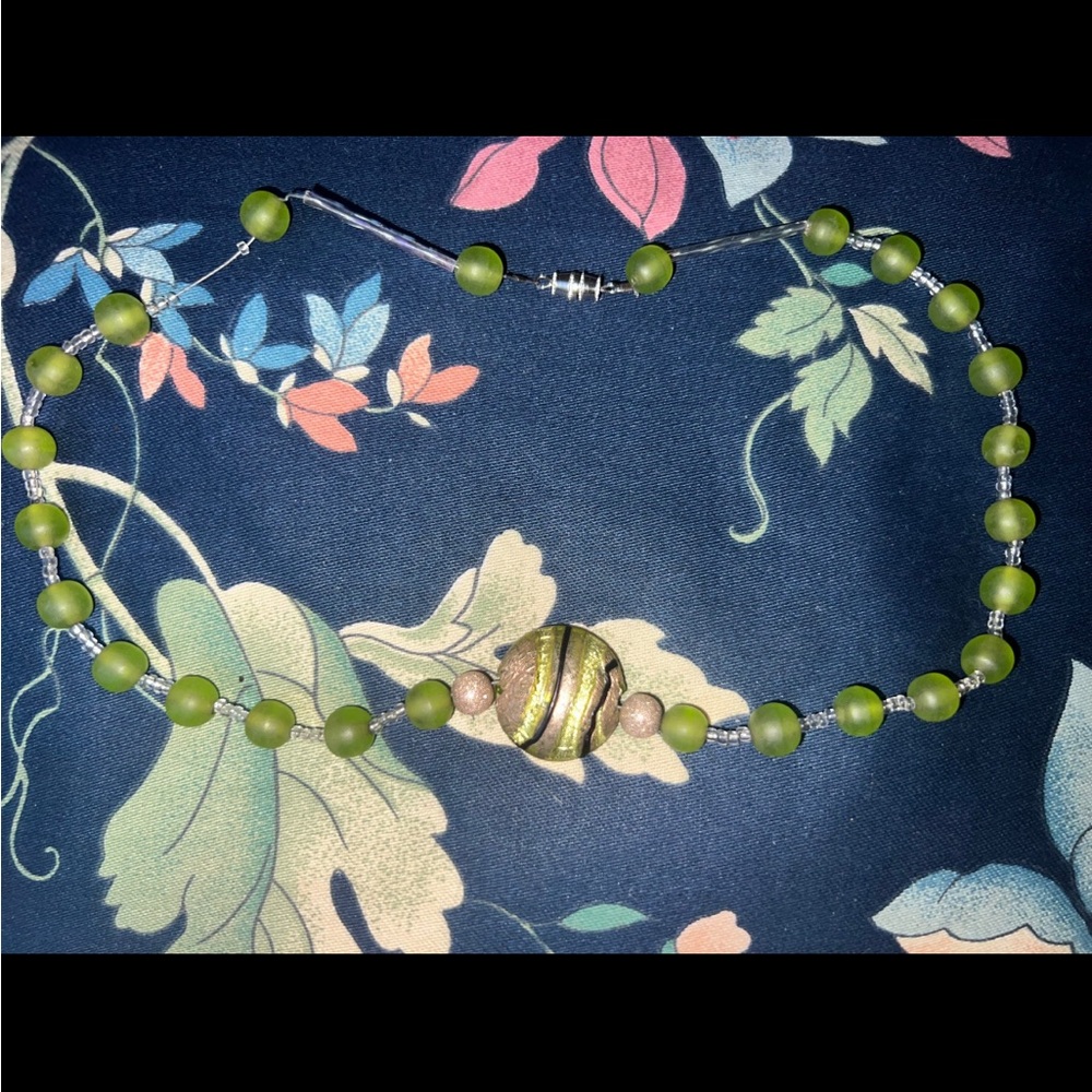 Green beaded necklace